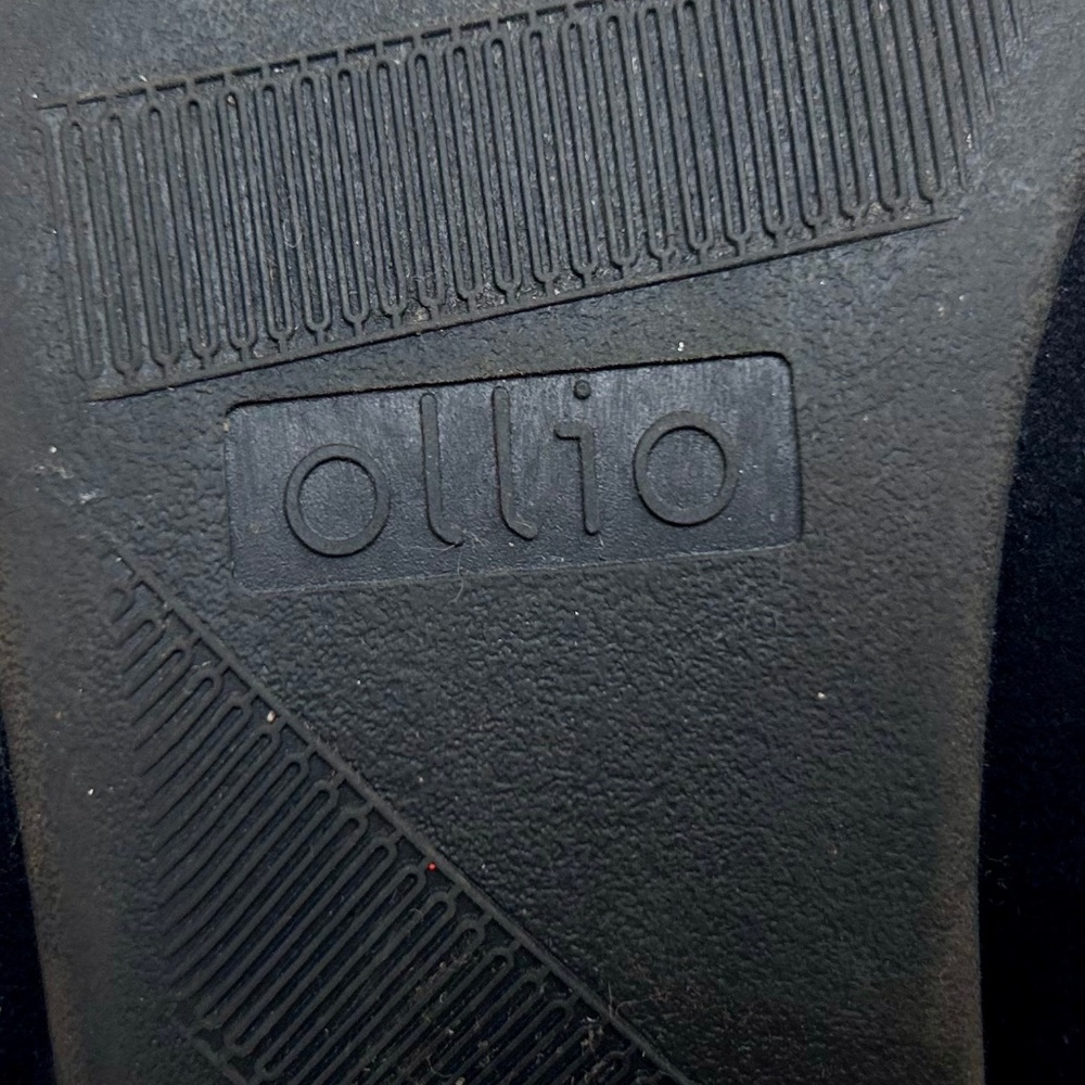Ollio Black Faux Suede Decorative Flower Slip On Comfort Ballet Flat Size 8 - Picture 6 of 7